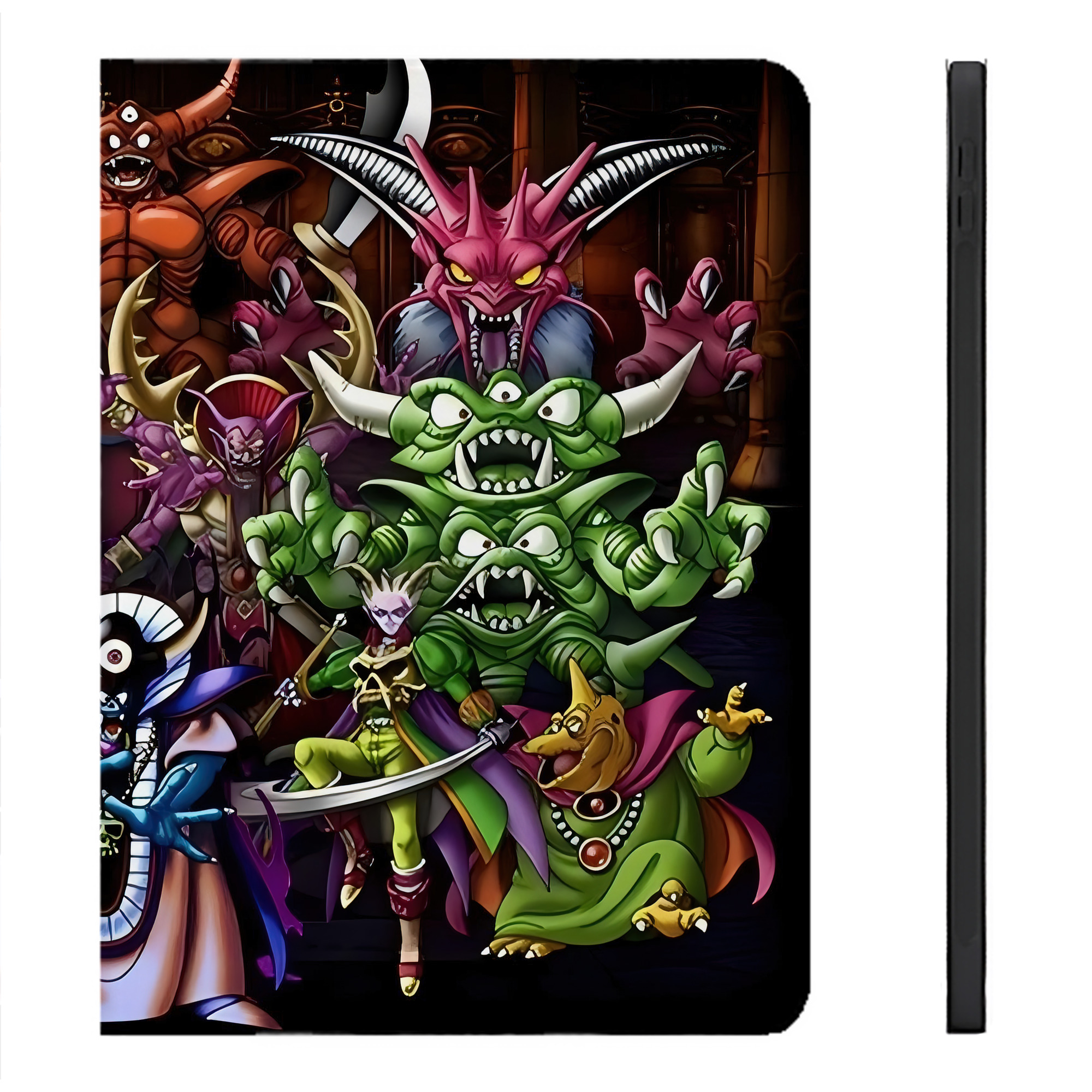 （画像用） ドラゴンクエスト Doragon Kuesuto Dragon Quest IPadケース ペンホルダー付き ブックスタイルデザイン